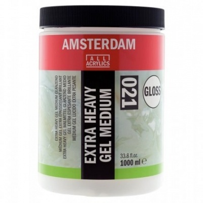 Frasco de gel médio extra pesado Amsterdam para acrílicos, 1000 ml, branco com tampa preta