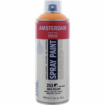Lata de spray de tinta acrílica Amsterdam cor amarelo dourado