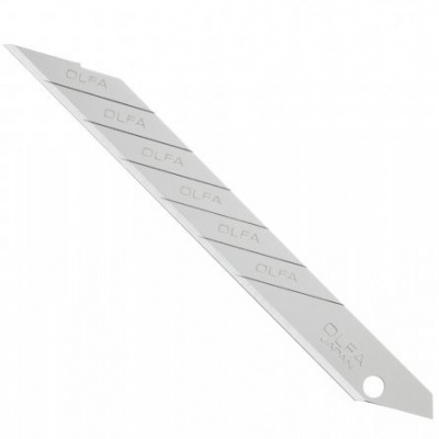 Lâmina de corte segmentada prateada com gravação OLFA