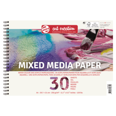 Caderno Talens art creation papel para técnicas mistas 30 folhas