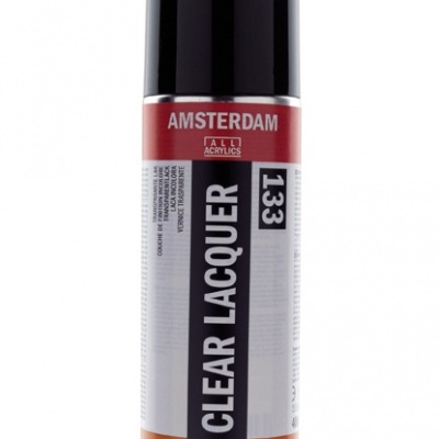 Spray de verniz transparente Amsterdam Clear Lacquer 133 com tampa preta