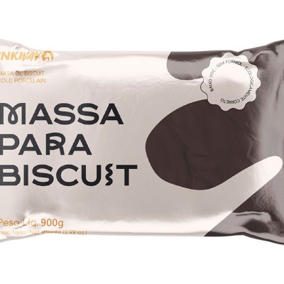 Pacote de massa para biscuit INKWAY 900g em embalagem plástica bege e castanha