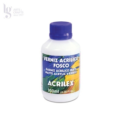 Garrafa de verniz acrílico fosco Acrilex 100ml com tampa azul