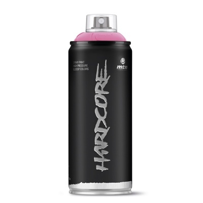 Spray de tinta em spray MTN Hardcore preto com tampa rosa