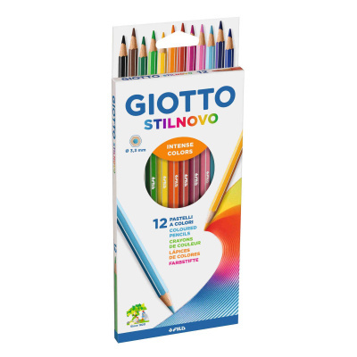 caixa de 12 lápis de cor GIOTTO STILNOVO com várias cores visíveis