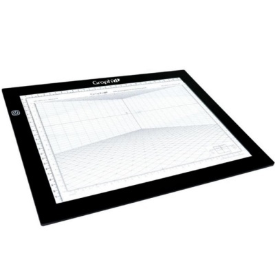 Tapete de corte transparente com moldura preta e marcações