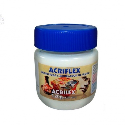 Frasco plástico Acriflex Acrilex 120g impermeabilizador tecido com tampa azul