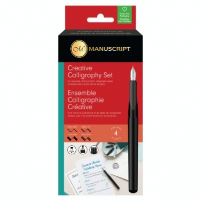 Conjunto de caligrafia Manuscript com caneta preta