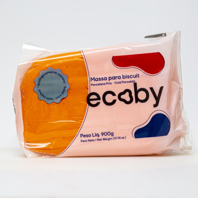 Pacote de massa para biscuit Ecoby laranja em embalagem plástica