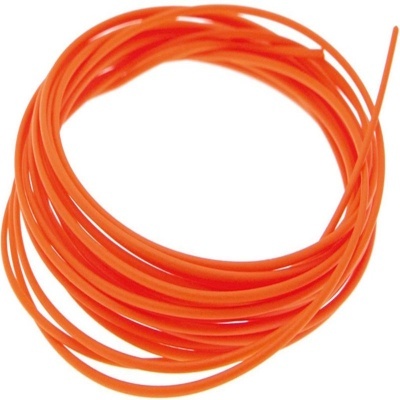 Rolo de fio laranja plástico enrolado