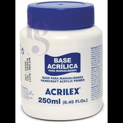 Frasco de base acrílica para manualidades da marca Acrilex com tampa azul