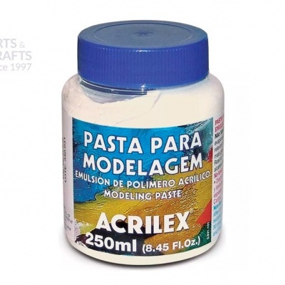 Frasco de pasta para modelagem Acrilex 250ml com tampa azul