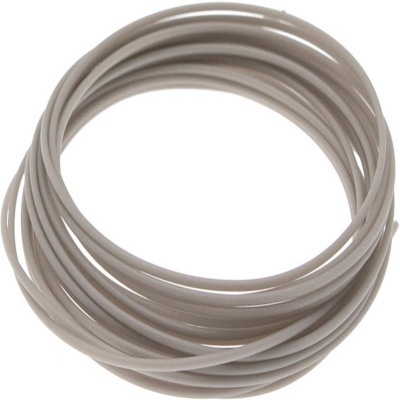 Enrolamento de fio cinza claro sobre fundo branco