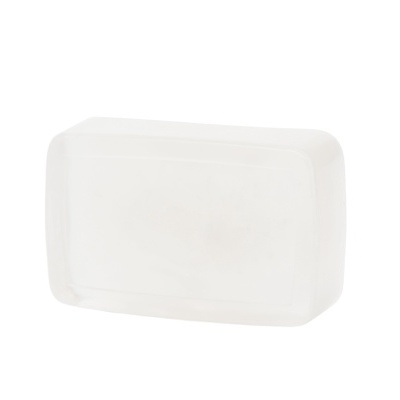 Sabonete branco rectangular com cantos arredondados