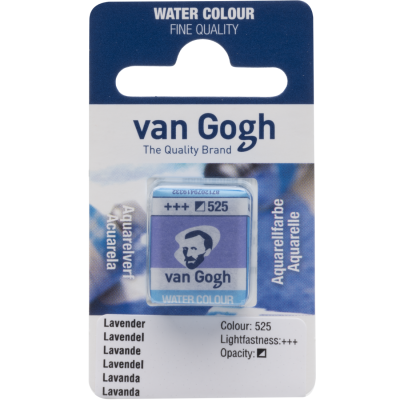 Aquarela van Gogh cor Lavender nº 525 embalagem azul e branca