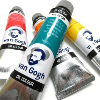 Tubos de tinta a óleo Van Gogh em várias cores