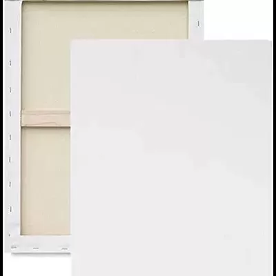 Tela de pintura branca com estrutura de madeira