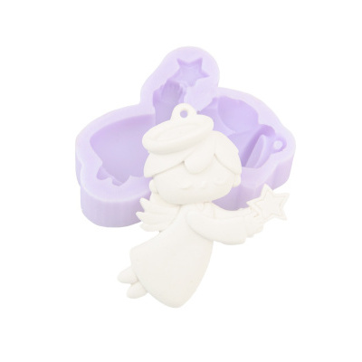 Moldes de silicone com forma de anjo branco a segurar uma estrela