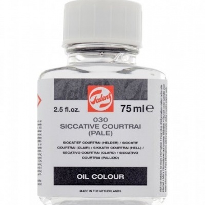 Frasco de óleo de cor Talens 75 ml com rótulo branco e texto preto e vermelho