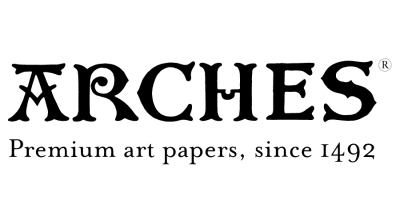Logotipo da marca ARCHES com texto promocional em fundo branco