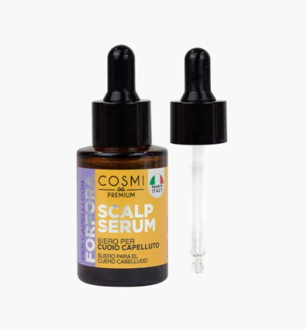 Serum Couro Cabeludo - Lavanda Frasco âmbar com conta-gotas preto e rótulo com texto de soro para couro cabeludo