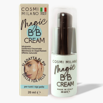 Creme BB Magic Cosmi Milano embalagem creme e frasco branco