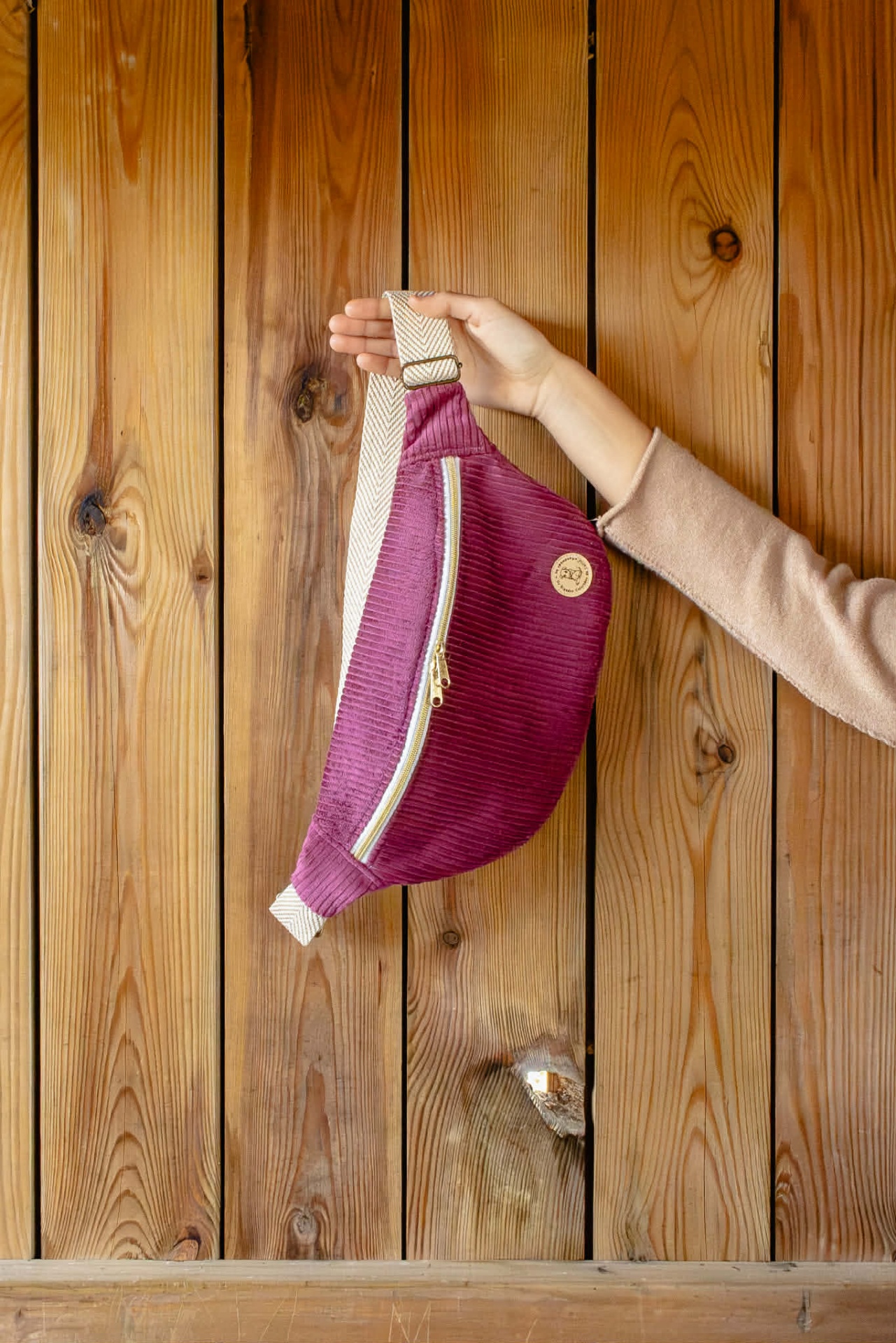 BumBag Bombazine Risca Larga Magenta