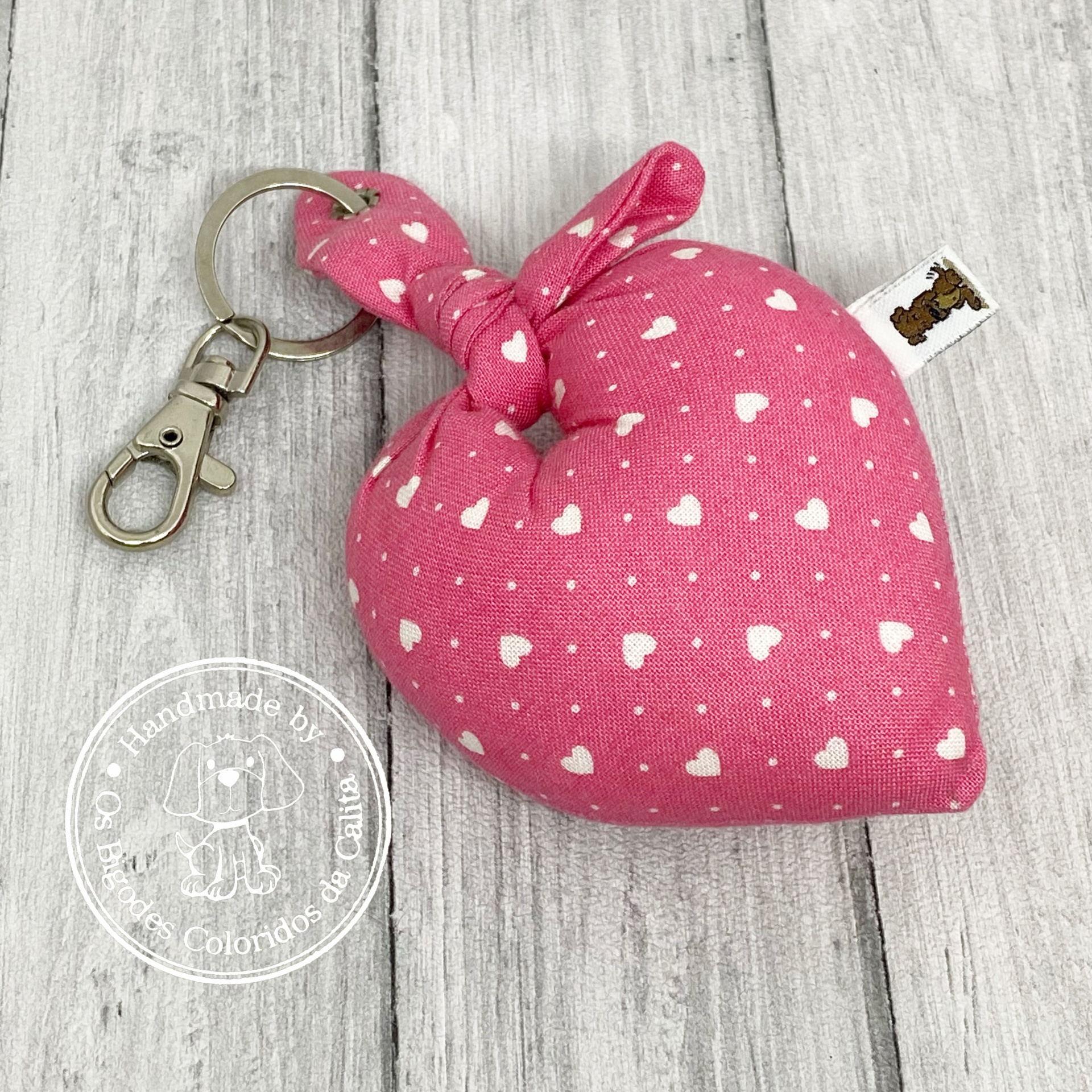 Porta-chaves coração Mini Corações Rosa