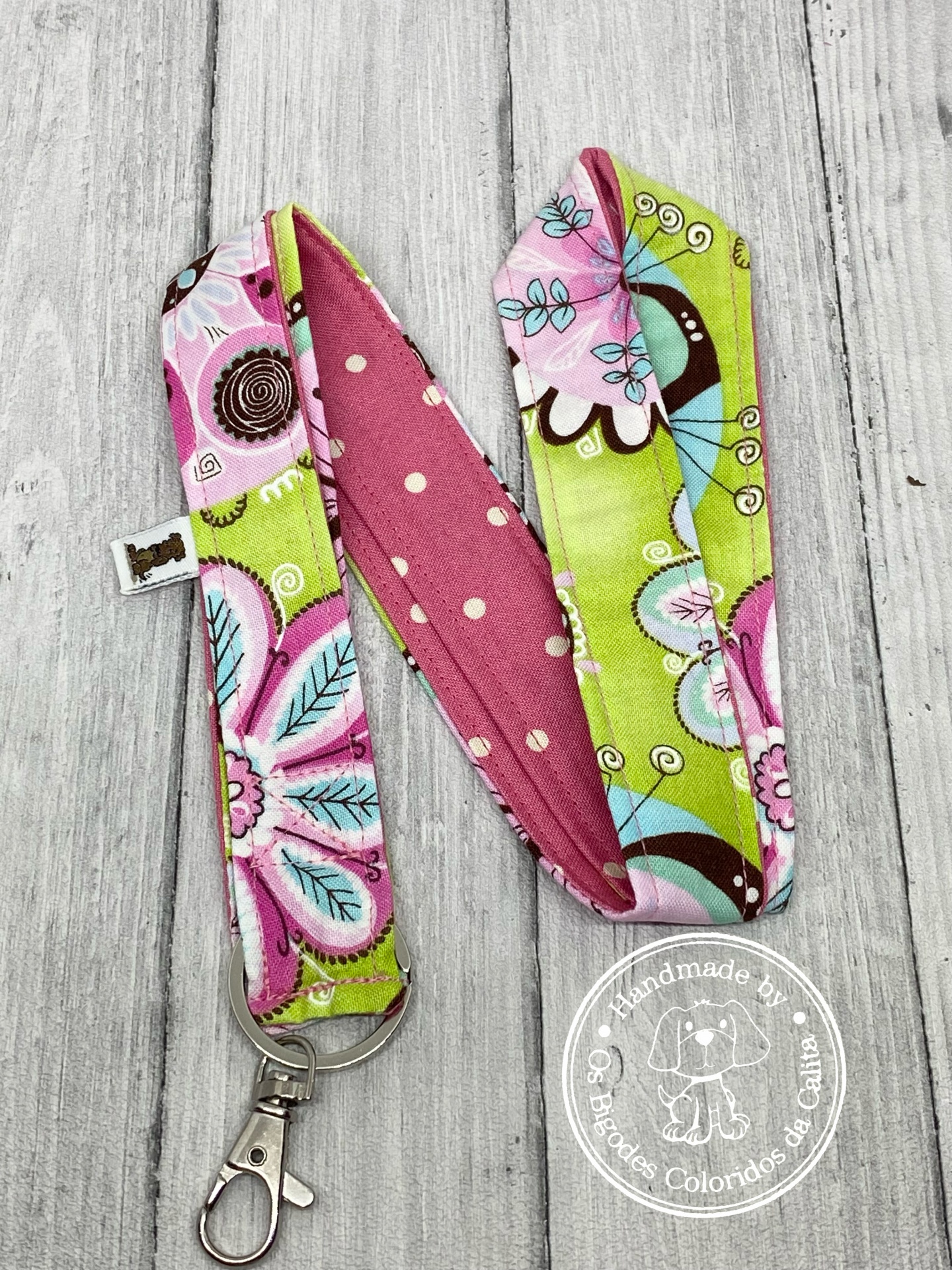 Porta-chaves Fita Comprida Flowers