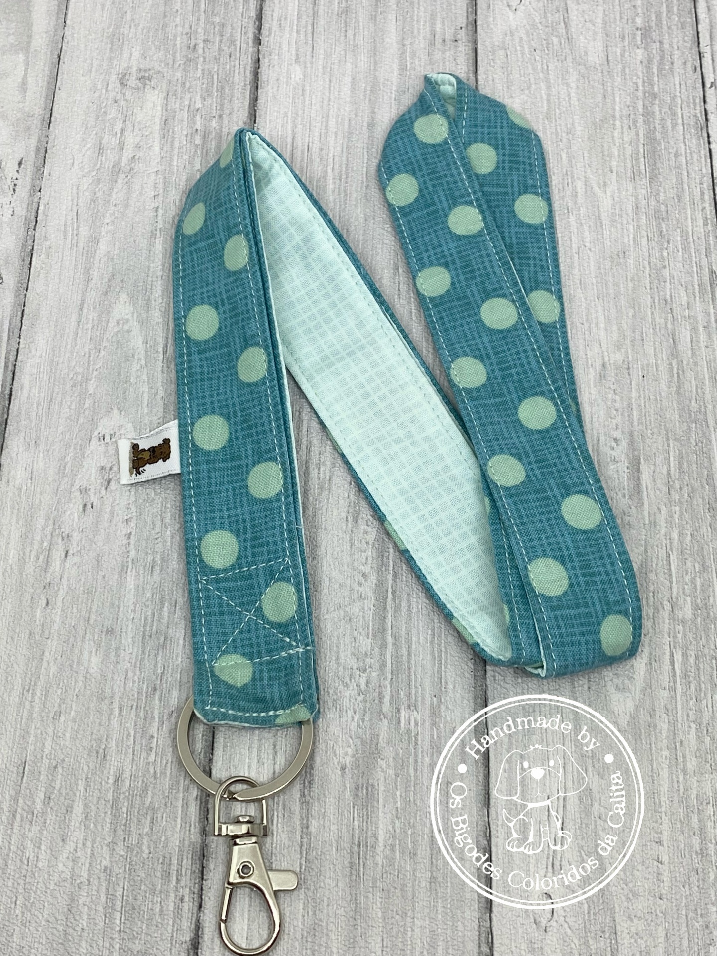 Porta-chaves Fita Comprida Blue Dots