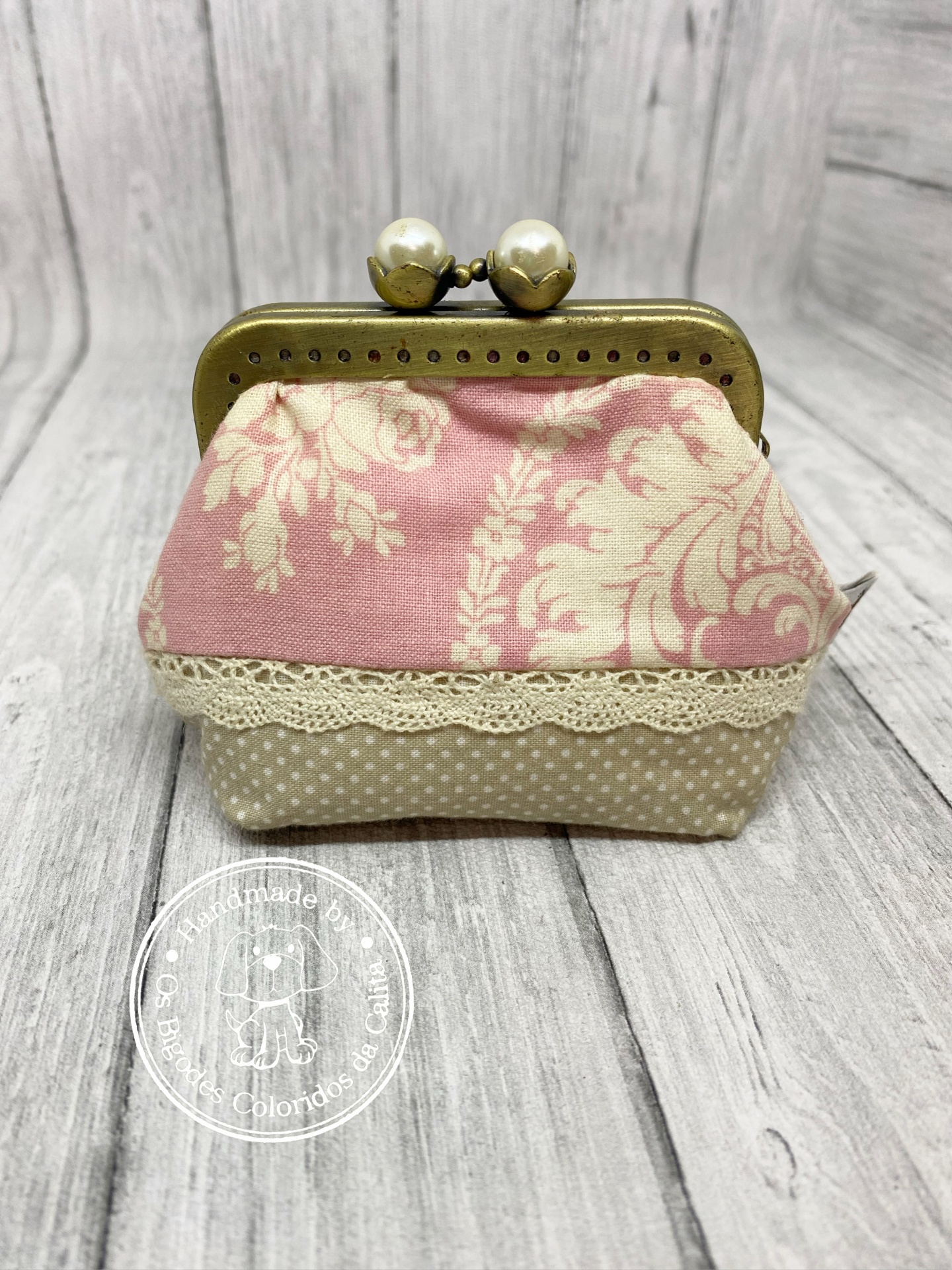 Porta-Moedas Fecho D'Avó Tons Rosa