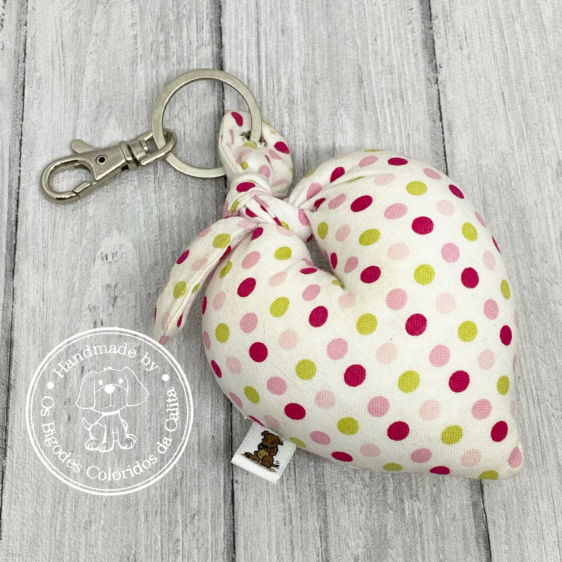 Porta-chaves coração Pink Dots