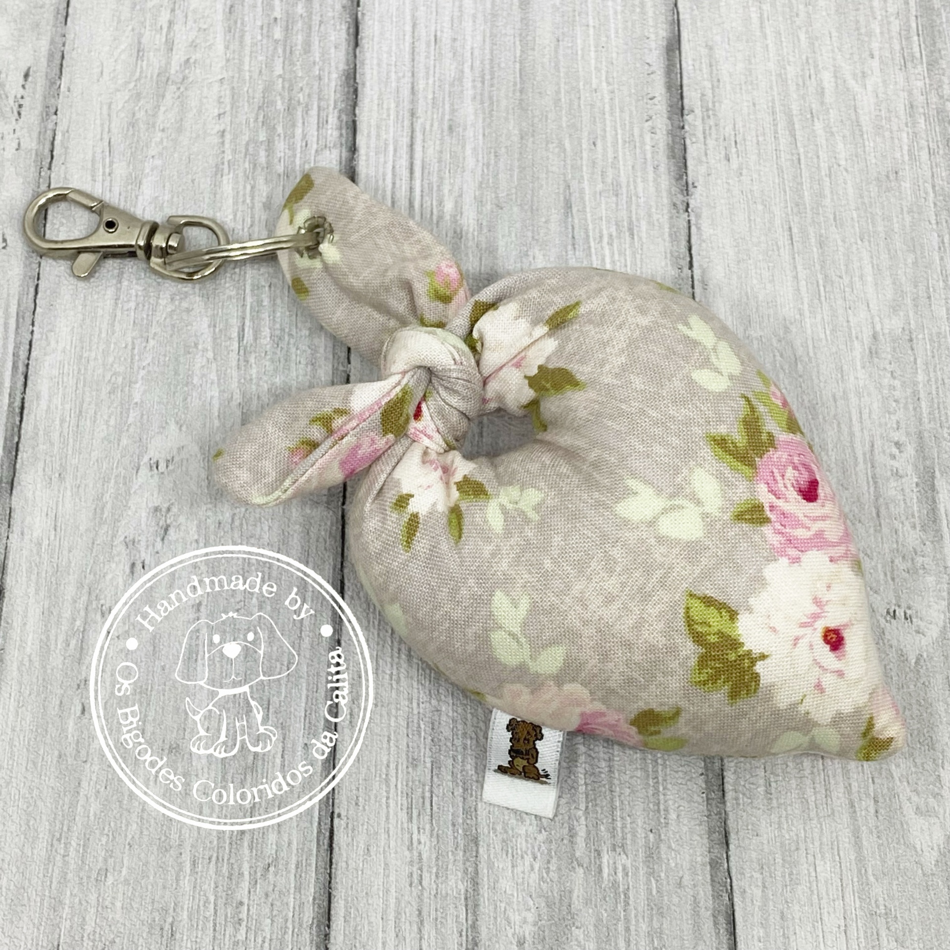 Porta-chaves coração Grey Flowers