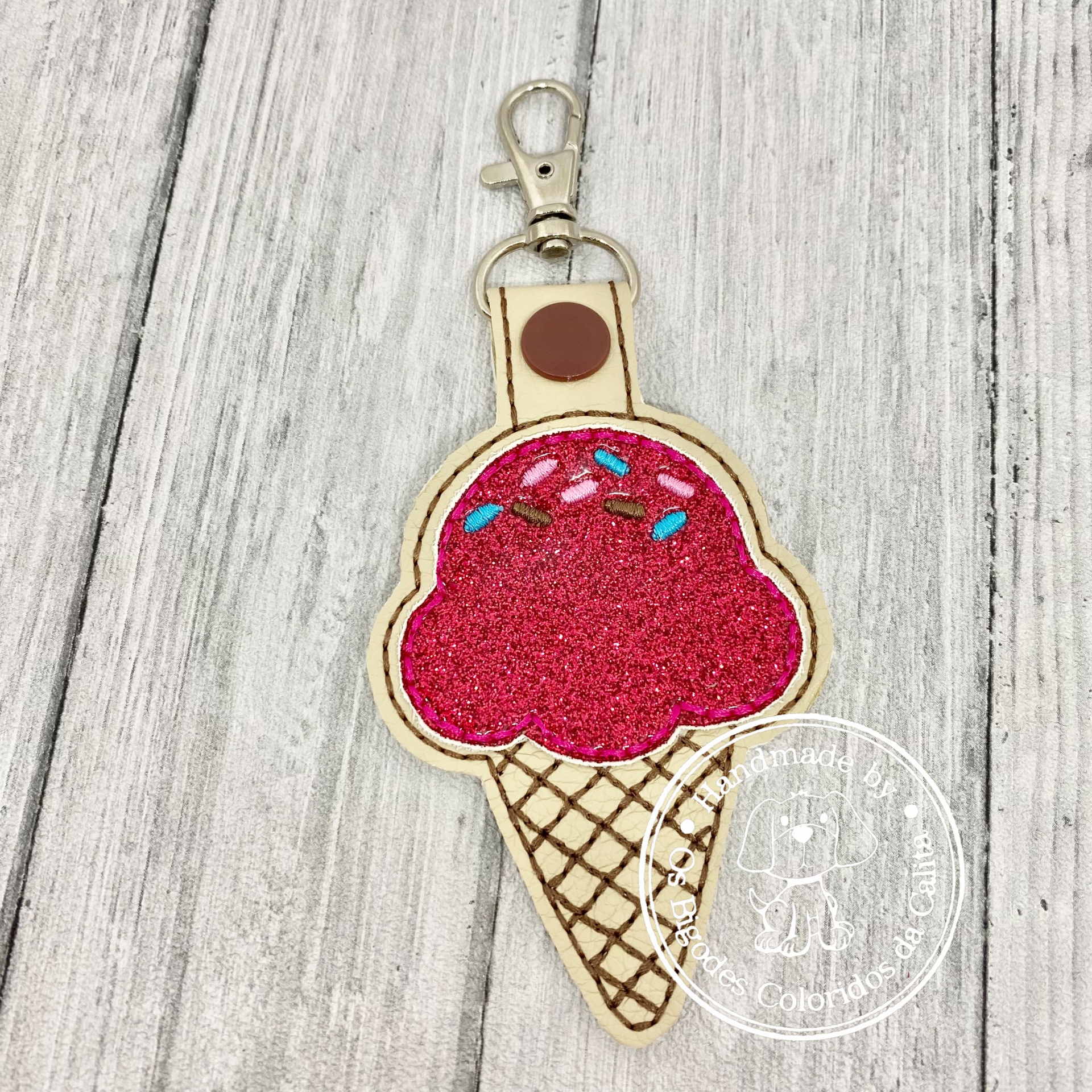 Porta-Chaves Mini Figuras - Gelado Morango