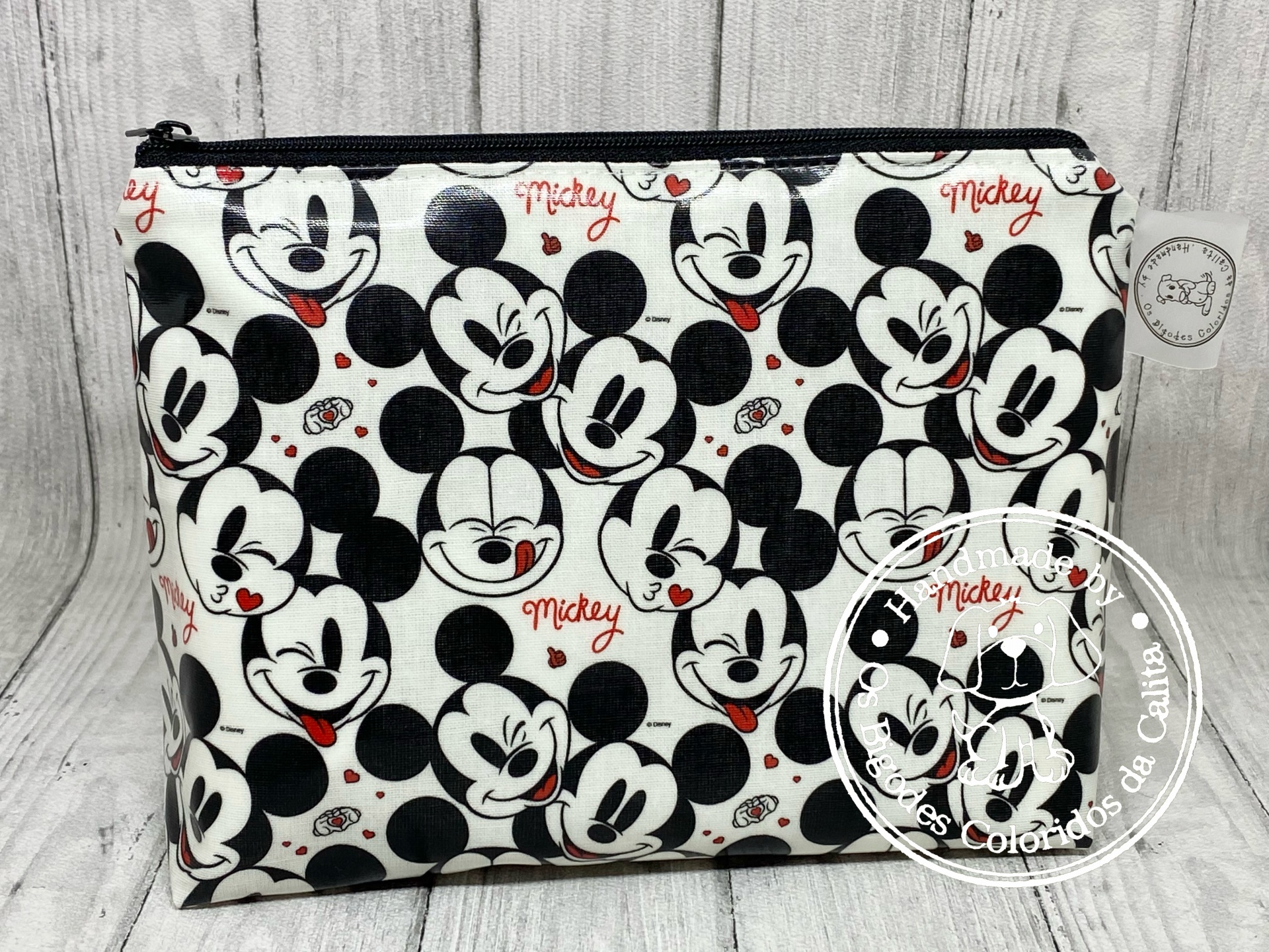 Necessaire Plastificada Pequena Mickey Faces