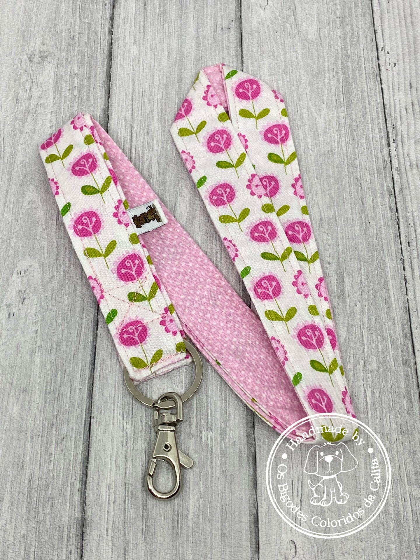 Porta-chaves Fita Comprida Pretty Flowers