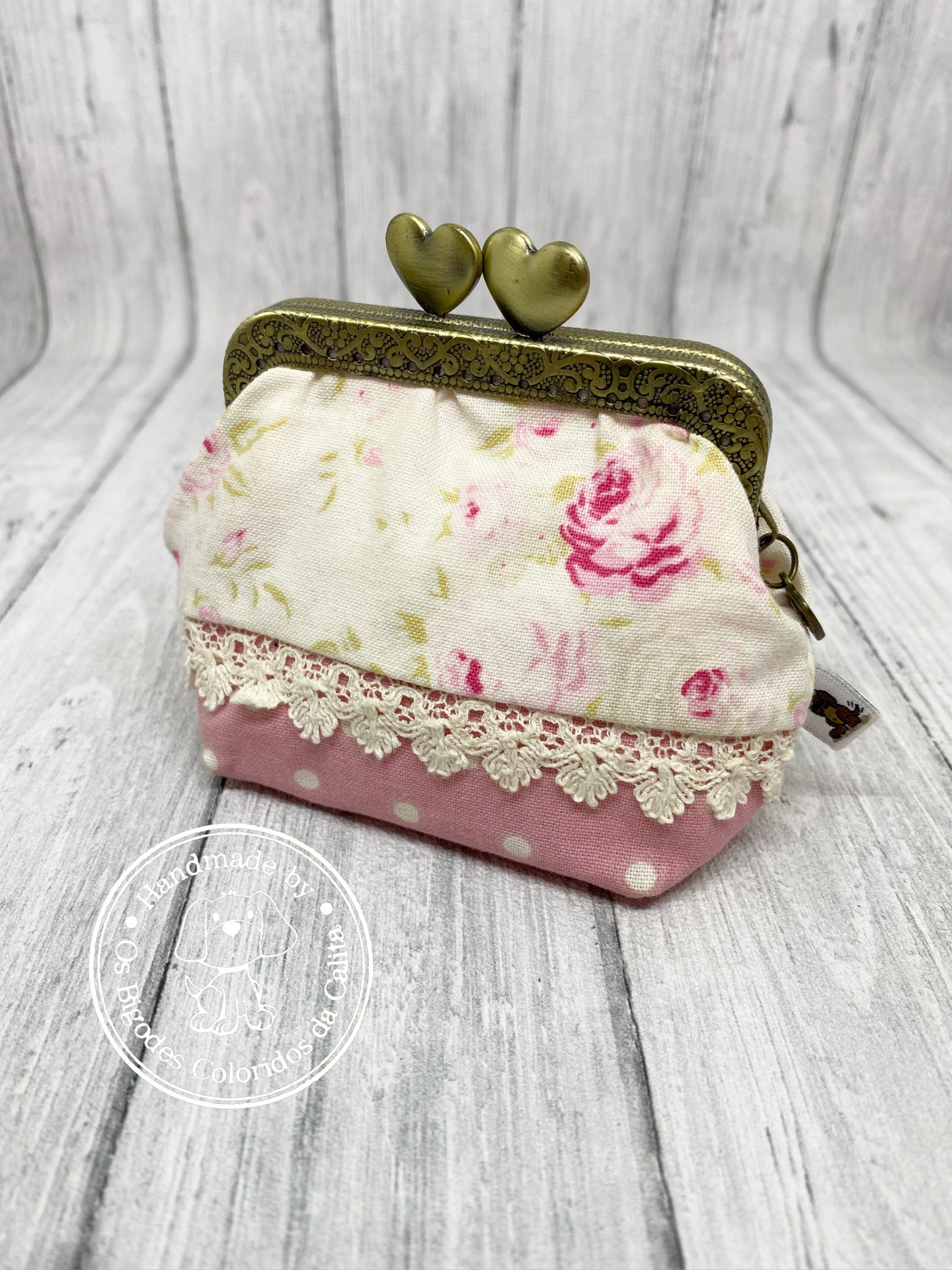 Porta-Moedas Fecho D'Avó Tilda Flores Brancas