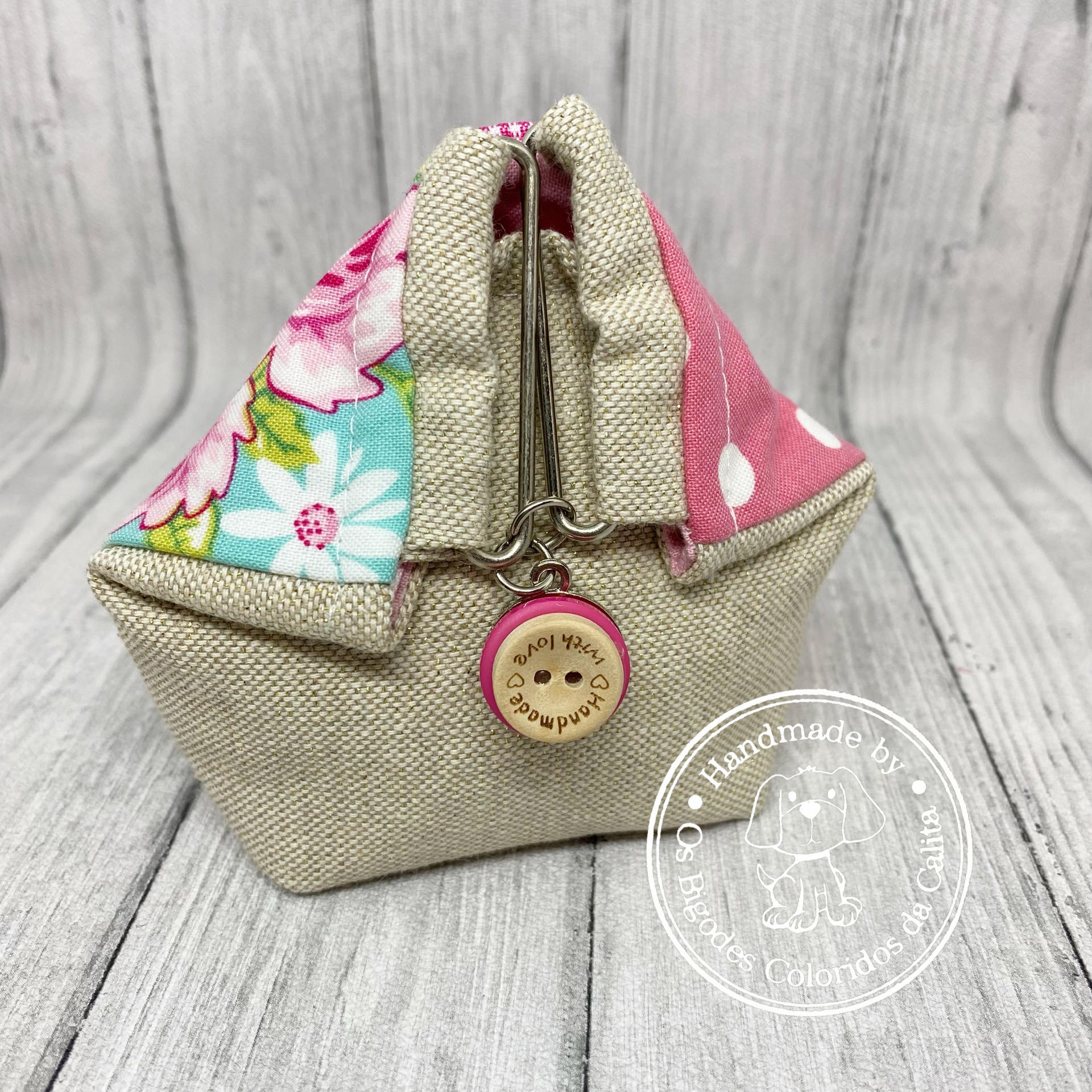 Porta-moedas fecho japonês Tilda Roses