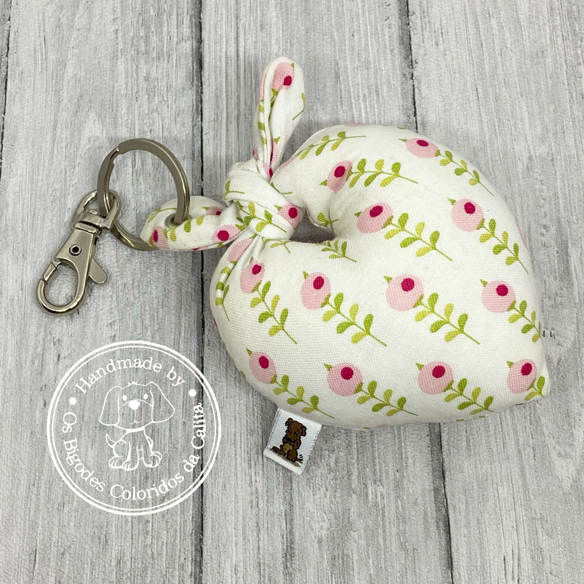 Porta-chaves coração Baby Flowers Pink
