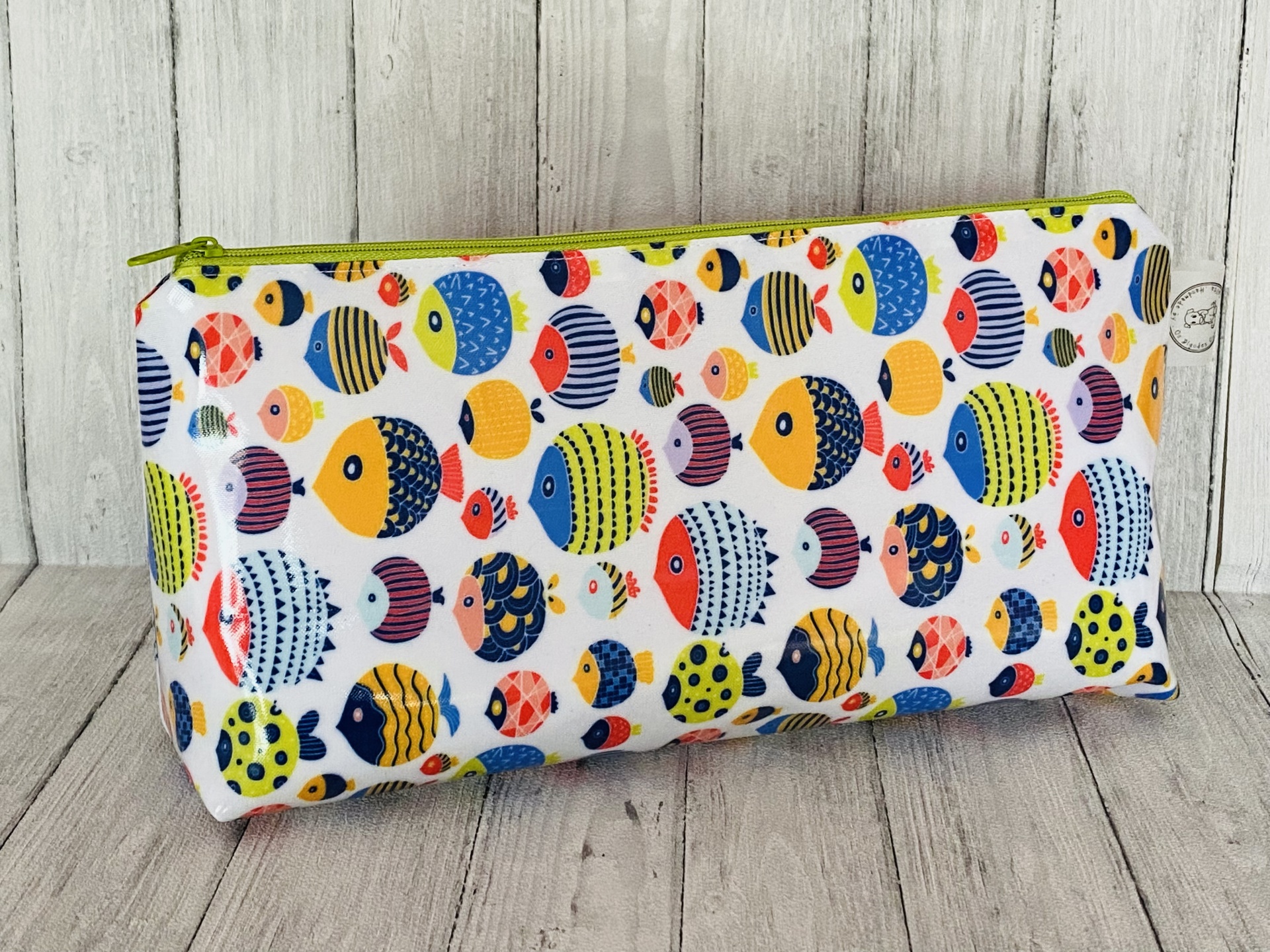 Necessaire Plastificada Grande Peixes Coloridos