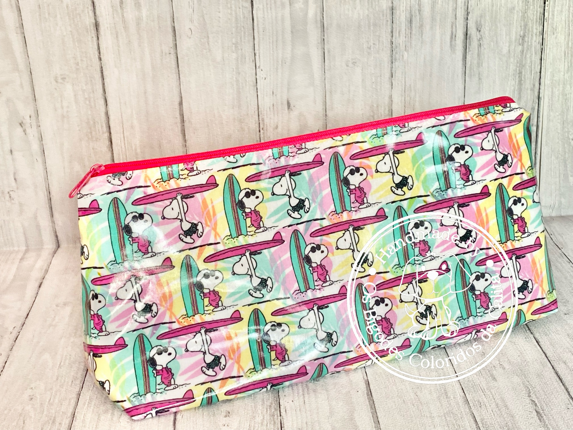 Necessaire Plastificada Grande Snoopy Surf