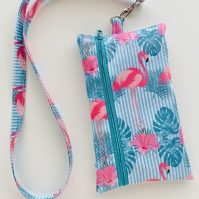 Bolsa Telemóvel Flamingos Rosa