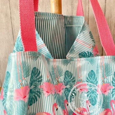 Saco de Praia Flamingos Rosa