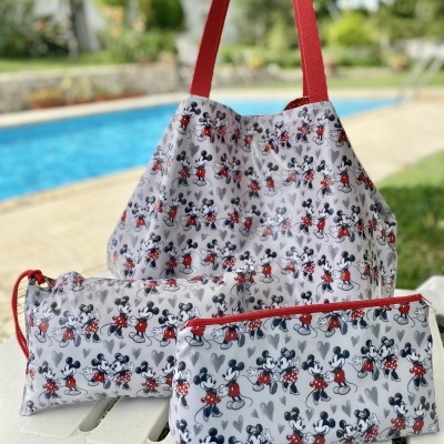 Necessaire Plastificada Grande Mickey&Minnie