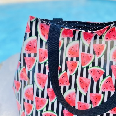 Saco de Praia Melancias Riscas Pretas