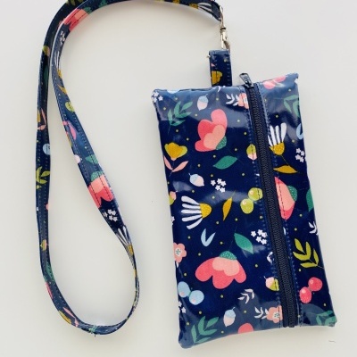 Bolsa Telemóvel Malmequeres Fundo Azul