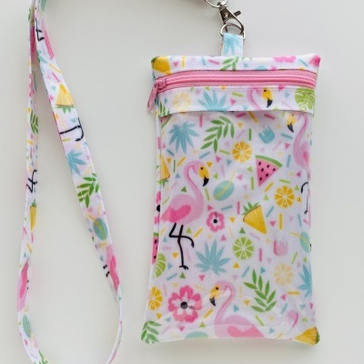 Bolsa Telemóvel Flamingos Florais