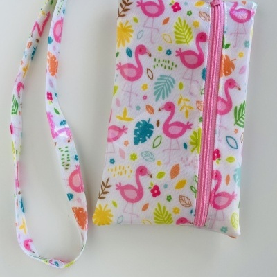 Bolsa Telemóvel Tiny Flamingos