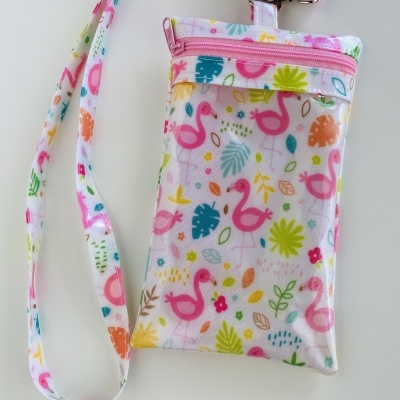 Bolsa Telemóvel Tiny Flamingos