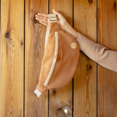 BumBag Bombazine Risca Larga Mel